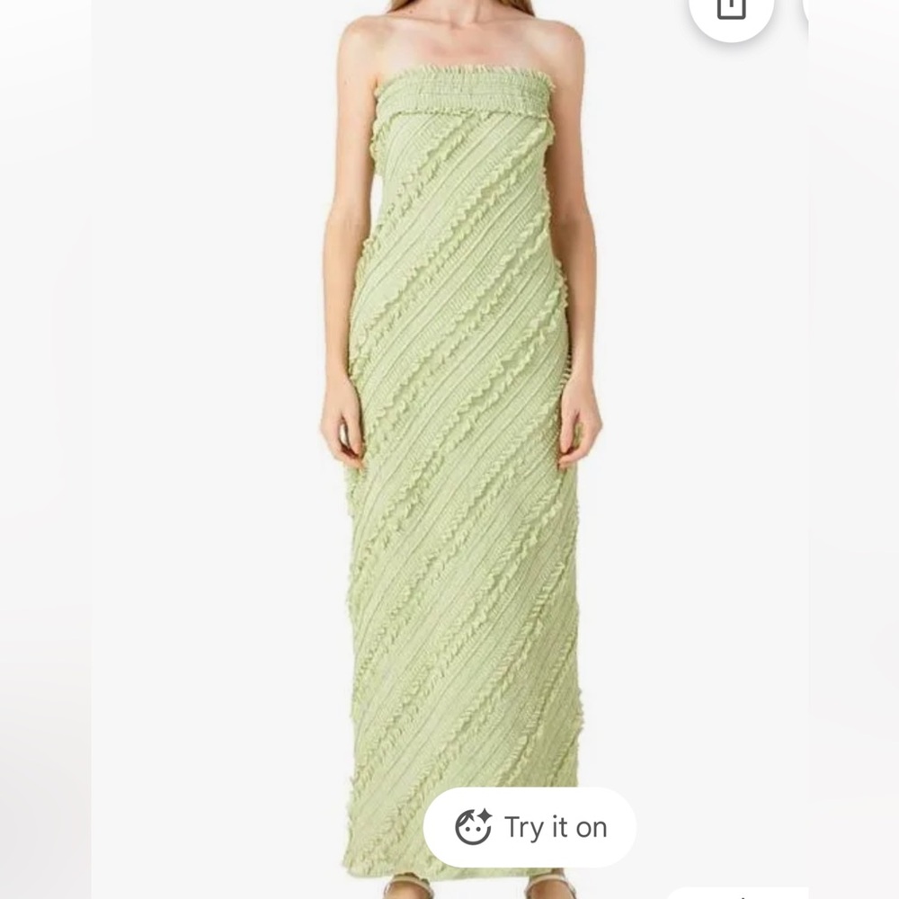 Nordstrom Textured Light Green Maxi Skirt